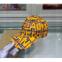 Affordable Price Burberry Graffiti Check Baseball Hat 110486 Yellow 2021