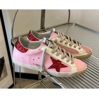 Good Looking Golden Goose Super-Star Calfskin Sneakers Pink/Red 0809110