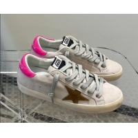 Stylish Golden Goose Super-Star Leather Sneakers Grey/Pink 0809119