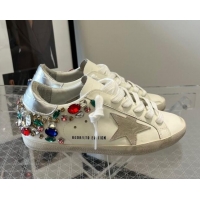 Popular Style Golden Goose Super-Star LTD Calfskin Sneakers with Crystal White/Multicolor 0809120