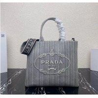 Famous Brand Prada SHOPPING BAG 1AV332 Black&grey