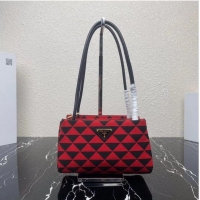 Top Quality Prada Small embroidered fabric Symbole bag 1BA368 red