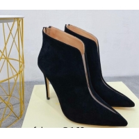 Popular Style Jimmy Choo Suede Heel Ankle Boots 10.5cm Black 090932