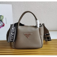 Buy Inexpensive Prada leather tote bag 1BC145 gray