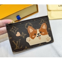 Top Quality Louis Vuitton Monogram Canvas Coin Card Holder Wallet Dog M52677 2022