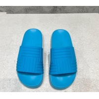 Best Product Bottega Veneta Rubber Slider Flat Slide Sandals Light Blue 080855