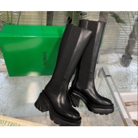 Bottega Veneta Flash Calf Leather High Chelsea Boots 9.5cm All Black 081205