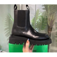 Grade Bottega Veneta Lug Calf Leather Short Chelsea Boots All Black 2081213