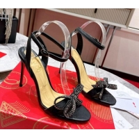 Sumptuous Christian Louboutin loubigirl High Heel Sandals 10cm with Studs Bow Black 060182