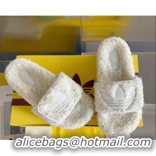 Top Grade adidas x Gucci Terry Wool Platform Sandals White 081311