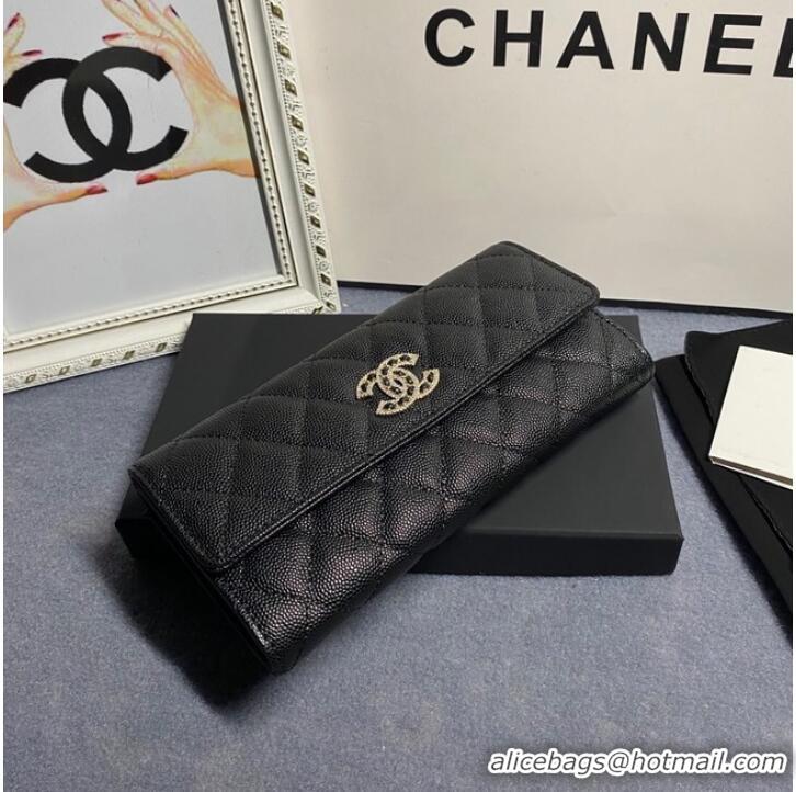 Chanel Calfskin Leather & Gold-Tone Metal AP2740 black