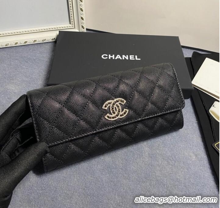 Chanel Calfskin Leather & Gold-Tone Metal AP2740 black