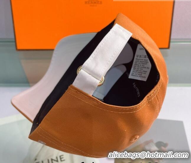 Top Quality Hermes Canvas Baseball Hat 0430103 Orange 2022