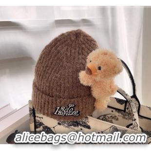 Top Quality Classic Demarzo Knit Hat with Bear D1971 Brown 2022