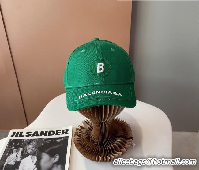Discount Balenciaga Canvas Baseball Hat 101963 Green 2022