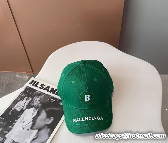Discount Balenciaga Canvas Baseball Hat 101963 Green 2022