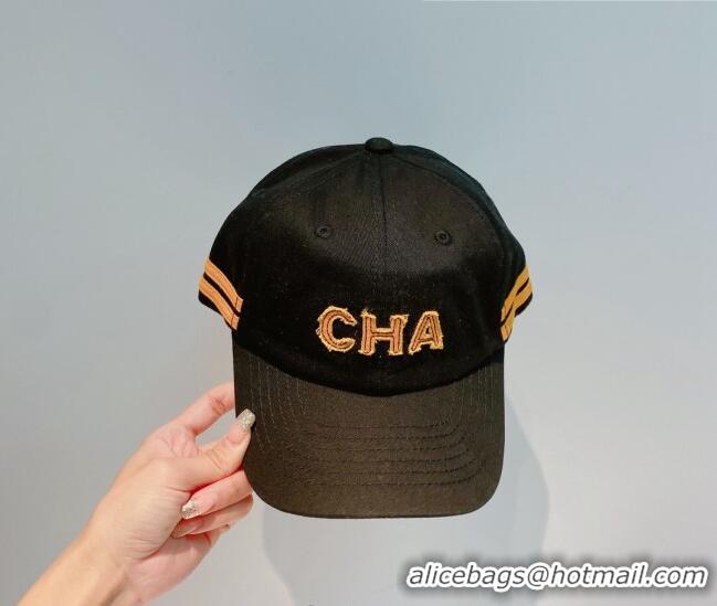 Inexpensive Chanel Canvas Baseball Hat CH2385 Black 2022