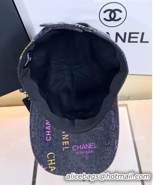Most Popular Chanel Logo Allover Baseball Hat 031048 Dark Gray 2022