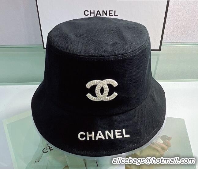 Good Product Chanel Canvas Bucket Hat 053185 Black 2022