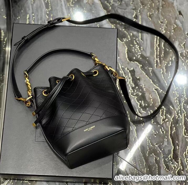 Trendy Design SAINT LAUREN EMMANUELLE SMALL BUCKET BAG IN QUILTED LAMBSKIN 6976401 black