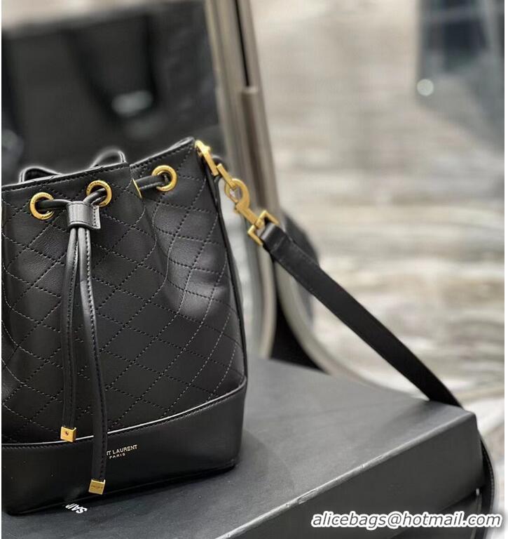 Trendy Design SAINT LAUREN EMMANUELLE SMALL BUCKET BAG IN QUILTED LAMBSKIN 6976401 black