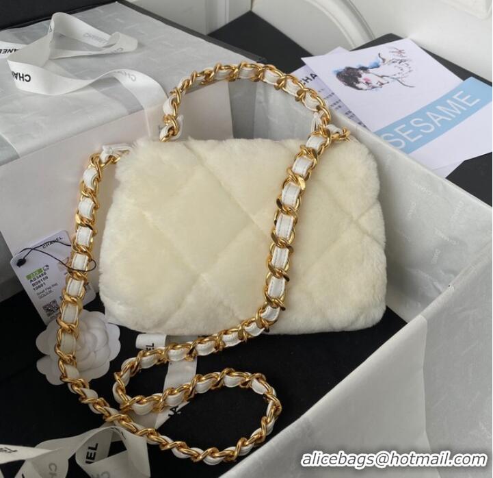 Trendy Design CHANEL SMALL FLAP BAG & Gold-Tone Metal AS3498 white