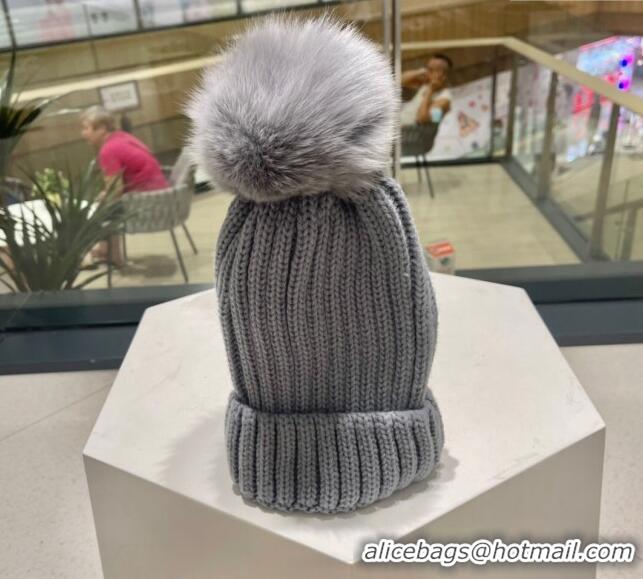 Affordable Price Prada Knit Hat 112282 Grey 2022