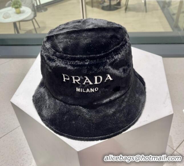 Most Popular Prada Fur Bucket Hat 1122123 Black 2022