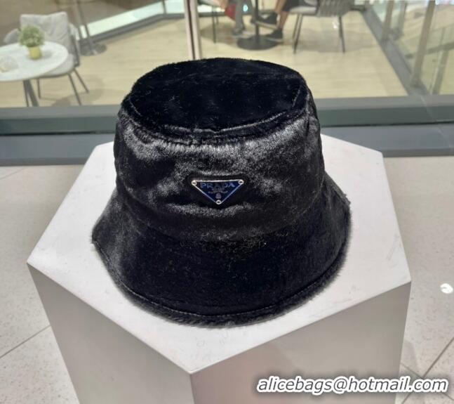Most Popular Prada Fur Bucket Hat 1122123 Black 2022