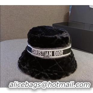 Good Looking Dior Fur Bucket Hat 1122121 Black 2022