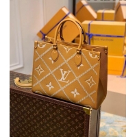 Promotional Louis Vuitton Onthego MM Tote Bag in Embroidered Quilted Leather M46015 Arizona Brown 2022