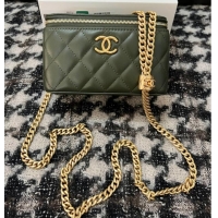 Promotional CHANEL VANITY WITH CHAIN 68106 blackish green