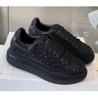 Charming Alexander McQueen Oversized Sneakers in Black Crystal Allover 0909113