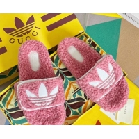 Top Design adidas x Gucci Terry Wool Platform Sandals Light Pink 081306