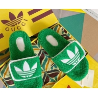 Durable adidas x Gucci Terry Wool Platform Sandals Green 081308