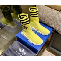 Popular Style Balenciaga x Adidas Speed 1.0 Knit Boots Yellow 090706