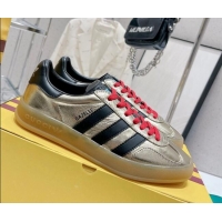 Trendy Design adidas x Gucci Gazelle Leather Low-top Sneakers Gold 110199