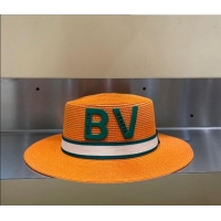 Well Crafted Bottega Veneta Straw Wide Brim Hat BVH31603 Orange 2022