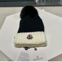 New Stylish Moncler Knit Wool Hat M101912 Black/White 2022