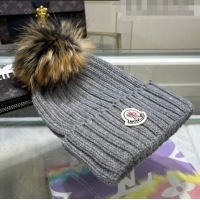 Buy Discount Moncler Knit Wool Hat M101916 Grey 2022