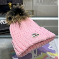 Best Price Moncler Knit Wool Hat M101921 Pink 2022