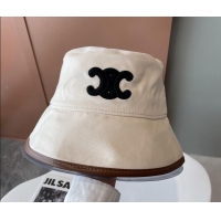 Super Quality Celine Corduroy Bucket Hat 1019113 White 2022