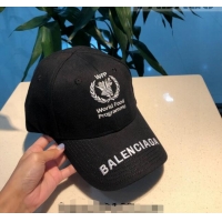 Top Quality Balenciaga Canvas Baseball Hat 101968 Black 2022
