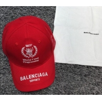 Shop Promotional Balenciaga Canvas Baseball Hat B28116 Red 2022