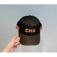 Inexpensive Chanel Canvas Baseball Hat CH2385 Black 2022