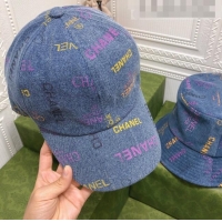 Well Crafted Chanel Logo Allover Baseball Hat 031047 Blue 2022