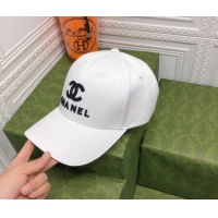 Reasonable Price Chanel Canvas Baseball Hat 053164 White 2022