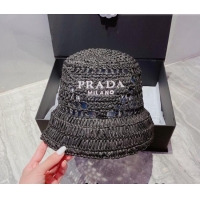 Reasonable Price Prada Straw Bucket Hat 0623114 Black 2022