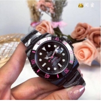 Trendy Design Rolex Watch CHW21035 Black&Pink
