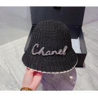 Top Quality Chanel Knit Bucket Hat 081802 Black 2022